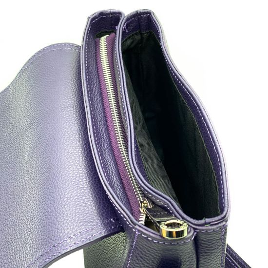 Клатч Di Gregorio фиолетовый кожаный - фото 5, 
