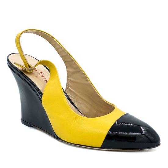 Босоножки Giorgio Piergentili черно-желтые - фото 2, 