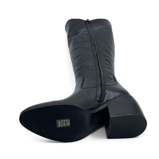 Сапоги Mimmu черные кожаные демисезонные - фото 4, F563K6 MIM