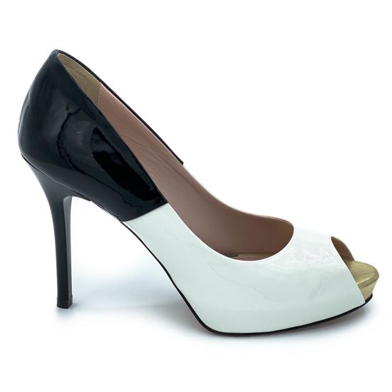 Туфли Giorgio Piergentili черно-белые лаковые - фото 1, 