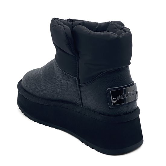 Ботинки Nila Nila черные кожаные на меху - фото 3, 24IUG346 NIL NERO