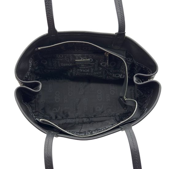 Сумка-шоппер Renato Angi черная кожаная плетенная - фото 6, 3400017 RA NERO