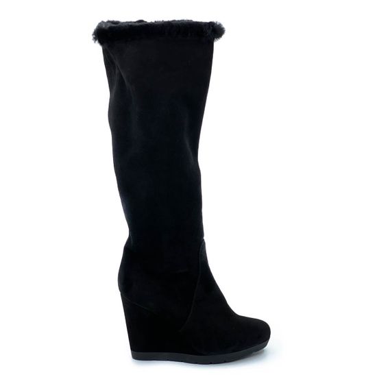 Сапоги Kelton черные замшевые МЕХ - фото 1, G4334M KEL