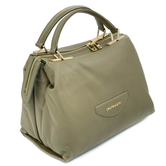 Сумка Di Gregorio зеленая кожаная - фото 2, 
