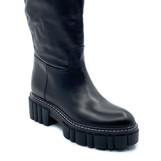 Сапоги Mimmu черные кожаные Байка - фото 5, E536E1 MIM NAPNERO