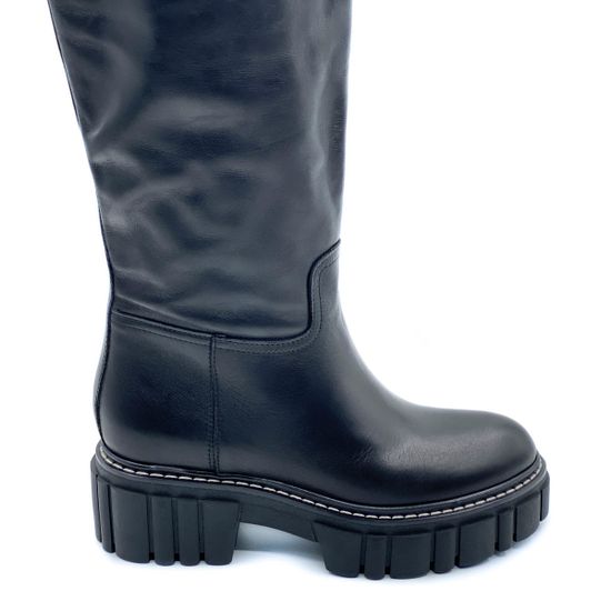 Сапоги Mimmu черные кожаные Байка - фото 4, E536E1 MIM NAPNERO