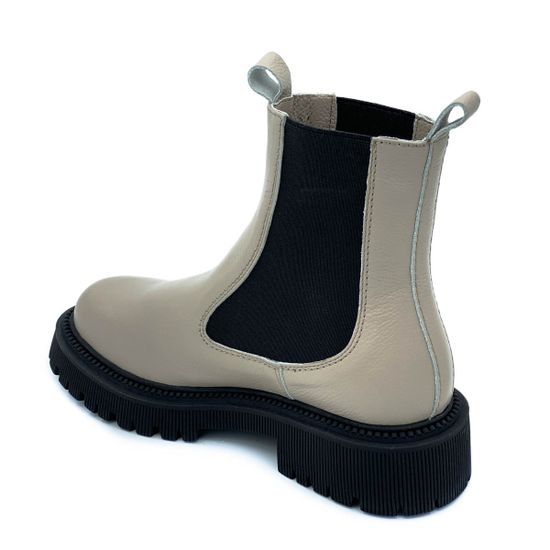 Ботинки Cover бежевые кожаные МЕХ - фото 3, 365623-2 COV