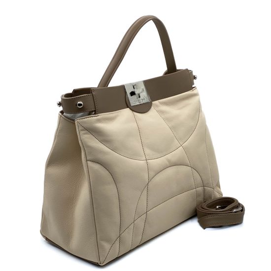 Сумка Renato Angi бежевая кожаная - фото 2, 