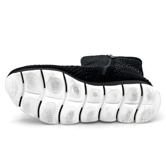 Ботинки Cover черные замшевые МЕХ украшены стразами - фото 4, 