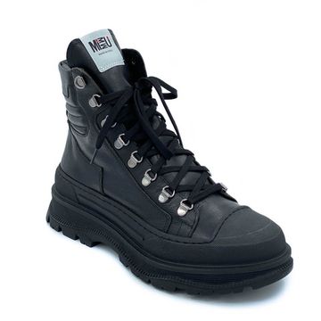 Ботинки Mimmu черные кожаные Байка - фото 2, D144M6 MIM NERO