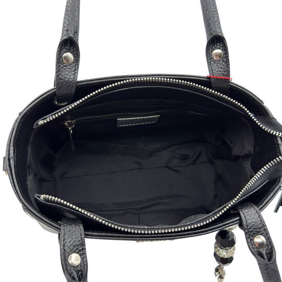 Сумка Marina Creazioni черная кожаная SWAROVSKI - фото 6, B6931 MC NERO SWAROVSKI