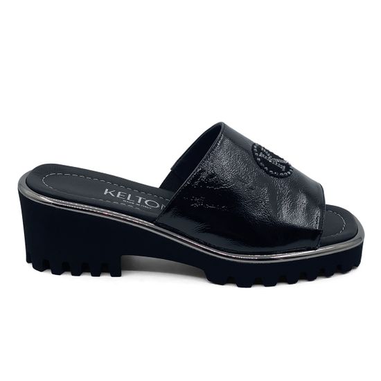 Шлепанцы KELTON наплак черный - фото 1, 