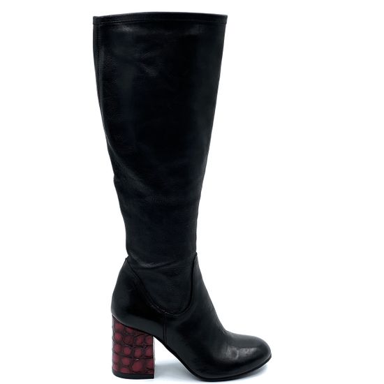 Сапоги Mimmu черные кожаные демисезонные - фото 1, 