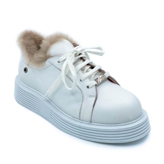 Ботинки Tuffoni белые кожаные МЕХ - фото 2, 1522114LF TUF