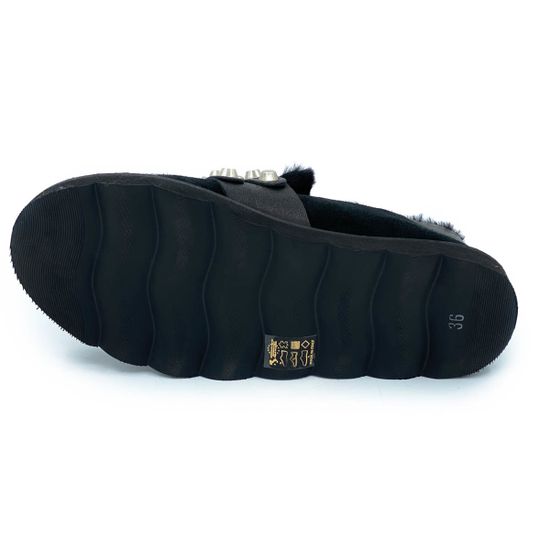 Полуботинки Mimmu черные замшевые МЕХ - фото 4, BEDJ2C MIM
