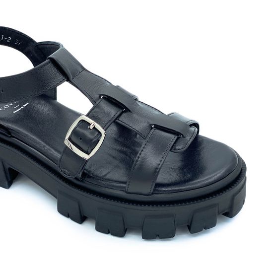 Босоножки Cover черные кожаные - фото 6, 2591-2 COV