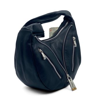 Сумка-банан Renato Angi  черная кожаная - фото 2, 3001881 RA