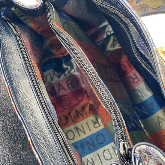 Сумка Marino Orlandi синяя кожаная - фото 5, 