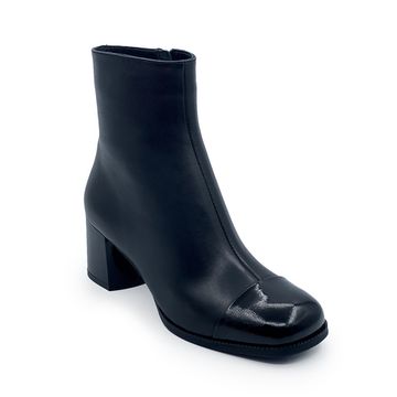 Ботильоны CVCOVER черные кожа/лак на байке - фото 2, 329419-1 COV