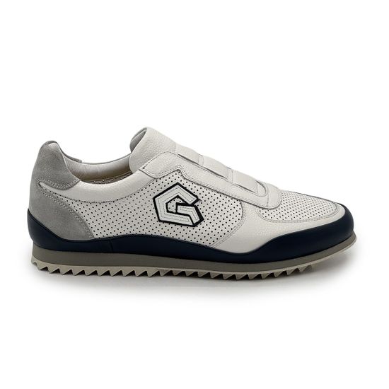 Кроссовки GIAMPIERONICOLA белые кожаные перфорированные - фото 1, 45504A GPN BIANCO