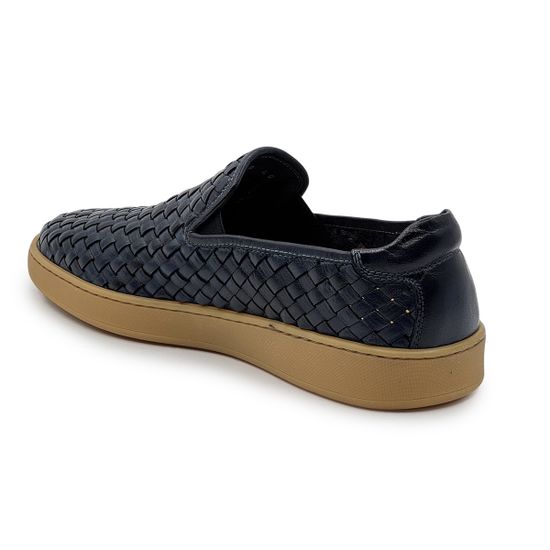 Слипоны GIAMPIERONICOLA синие кожаные плетеные - фото 3, 