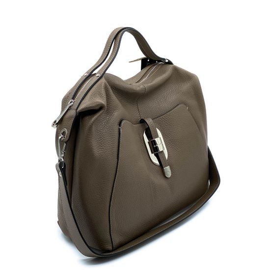 Сумка Di Gregorio бежевая кожаная - фото 2, 