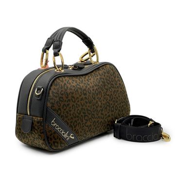 Сумка Braccialini черная/коричневая кожаная принт &quot;леопард&quot; - фото 2, B18693 P42 BRA