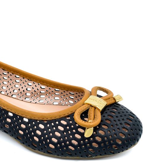 Балетки Renzi перфорированная кожа черные - фото 6, 