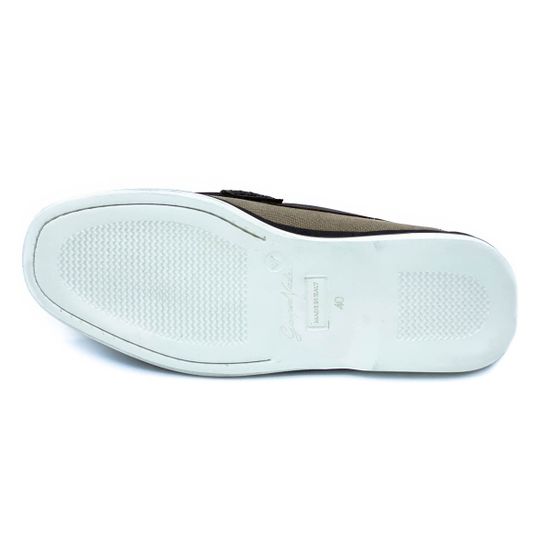 Лоферы Giampieronicola бежево-коричневые комбинация кожи и текстиля - фото 4, R42810 GPN