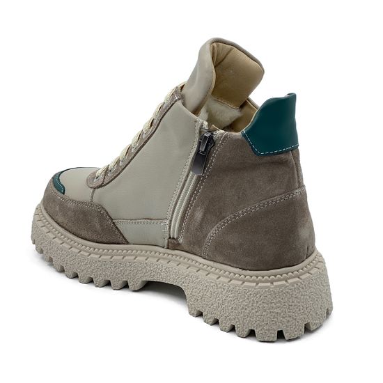 Ботинки Lab Milano бежевые замша/кожа на меху - фото 3, 06022511 LAB