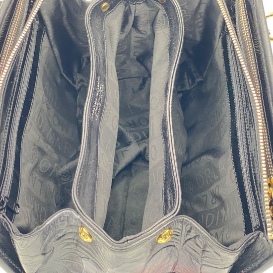 Сумка Marino Orlandi черная кожаная мультиколор - фото 5, 