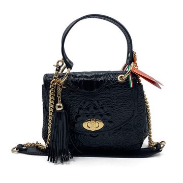 Сумка  Marino Orlandi кожаная лакированная черная - фото 1, 4869 MO COCCO NERO