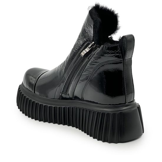 Ботинки TUFFONI черные лаковые на меху - фото 3,