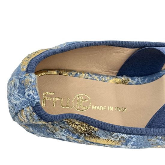 Туфли FRUIT синие с позолотой кожа/текстиль - фото 7, 9144 FR DENIM