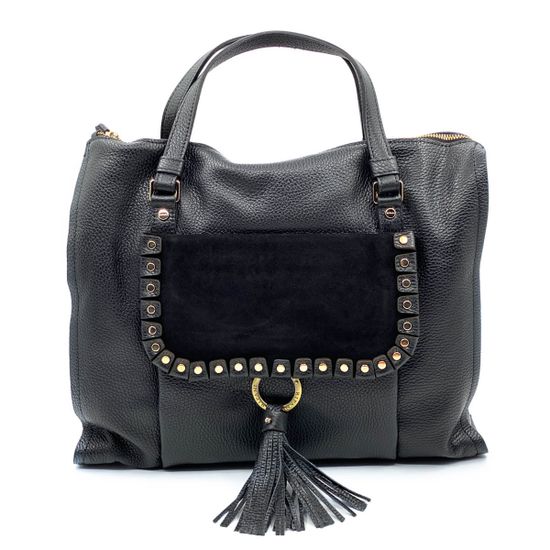 Сумка Ripani черная комбинация кожи и замши - фото 1, 