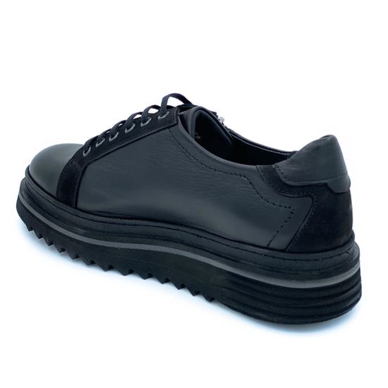 Кеды Lab Milano черные кожаные демисезонные - фото 3, MER50036 LAB NERO