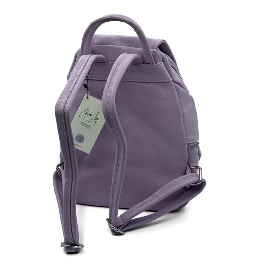 Сумка-рюкзак Renato Angi фиалкового цвета кожаная - фото 3, 