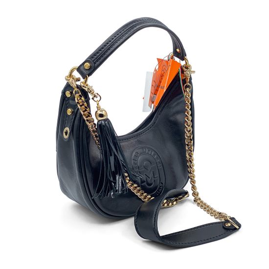 Сумка-банан Marino Orlandi  черная кожаная - фото 2, 