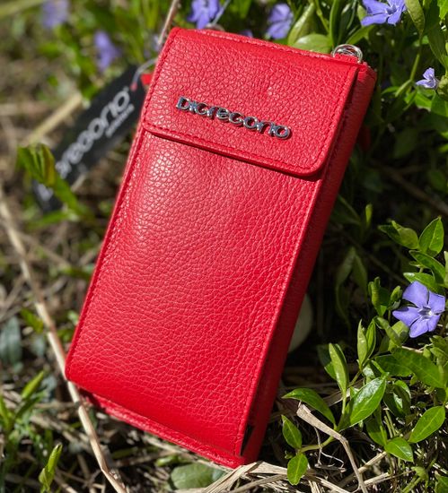 Сумочка Di Gregorio кросс-боди красная кожаная маленькая - фото 4, 