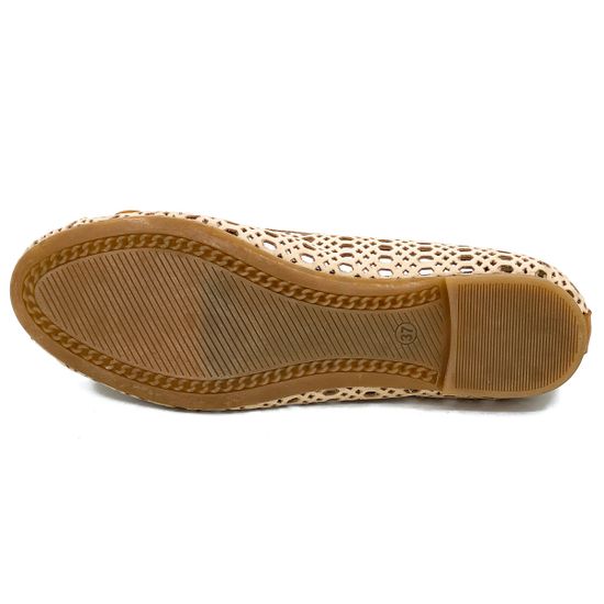 Балетки Renzi перфорированная кожа бежевые SABBIA - фото 4, 