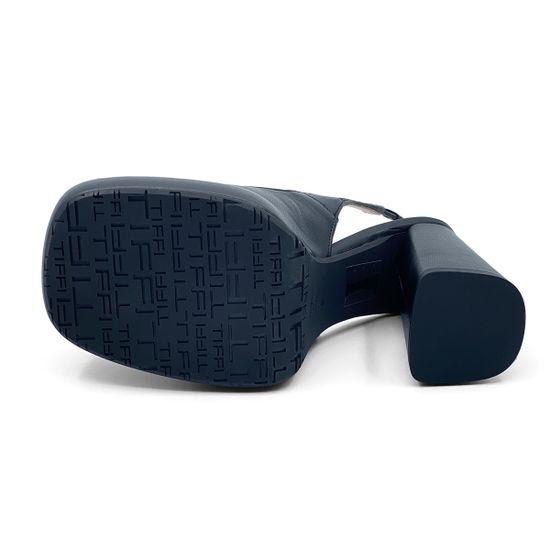 Босоножки Tiffi кожаные черные с квадратной пряжкой - фото 4, 