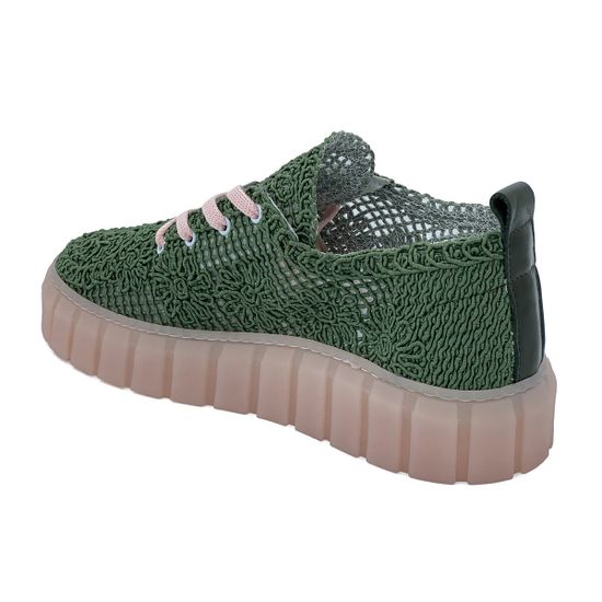 Кроссовки Lab Milani зеленые текстильные префорированные - фото 3, 461800 LAB