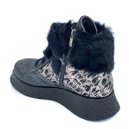 Ботинки Tuffoni серые замшевые МЕХ - фото 3, 