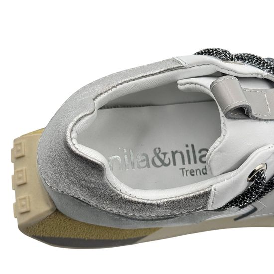 Кроссовки женские NILA NILA кожа/замша белая/серая - фото 7, NO6744 NIL GRIGIO
