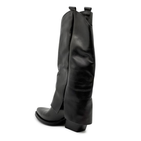 Полусапоги-казаки NILA&amp;NILA черные кожаные демисезонные - фото 3, MA1680 NIL NERO