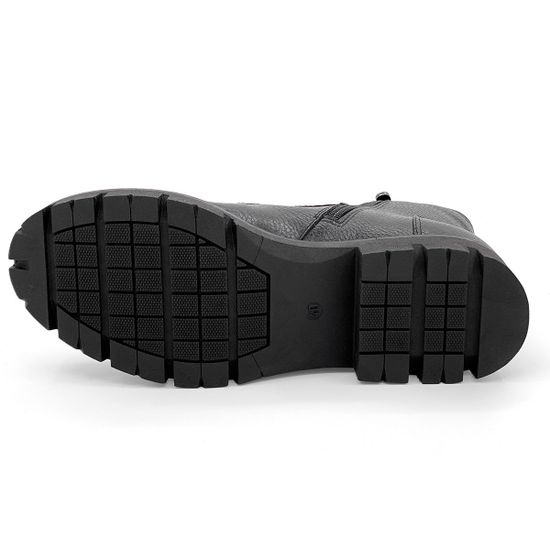 Ботинки Cover черные кожаные МЕХ - фото 4, 522106-2 COV