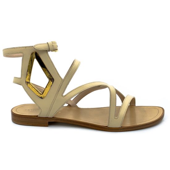 Босоножки Gianmarco Lorenzi бежевые кожаные - фото 1, P4D8U0047 GML