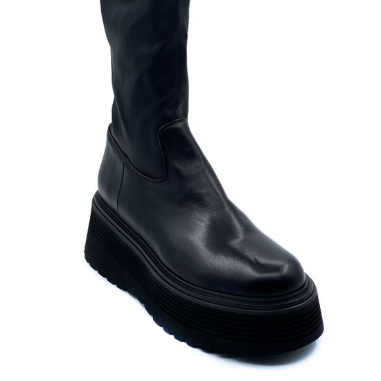 Сапоги Fru.it черные кожаные Байка со стрейчевым голенищем - фото 2, 7895L FR