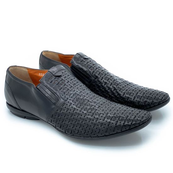 Туфли Ernesto Dolani черные кожаные со сквозной перфорацией - фото 7, 