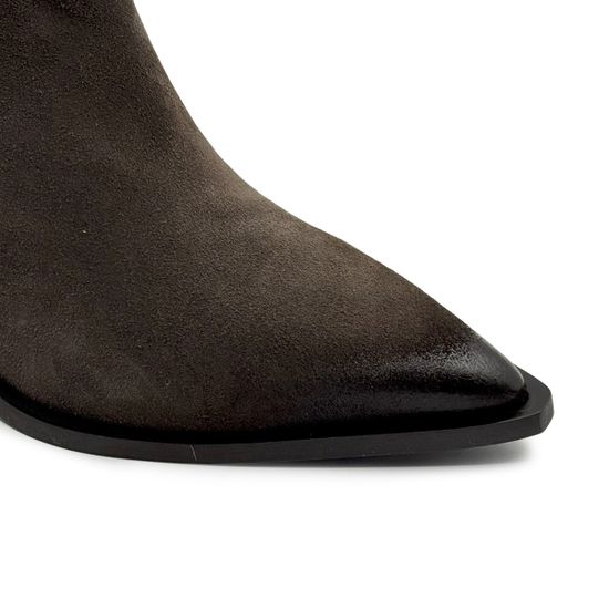 Сапоги казаки MIMMU коричневые замшевые демисезонные - фото 6, M855M2B MIM CASTAGNO